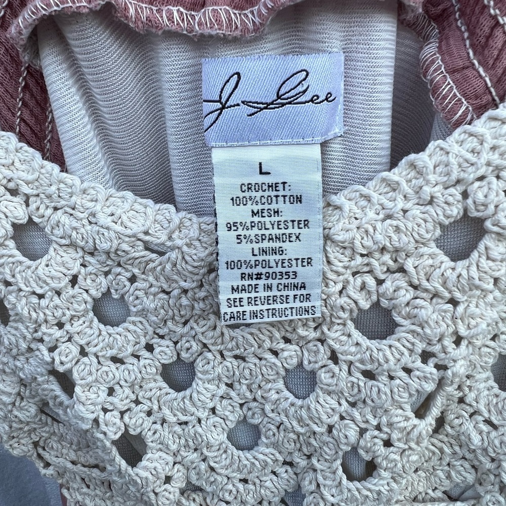 J Gee Crochet ruffle Dress size large - Picture 7 of 9